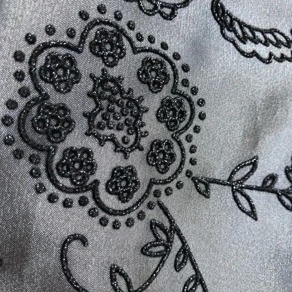 R&M RICHARDS Gunmetal Embroidered Floral Duster Jacket organza style 18 - Picture 9 of 16